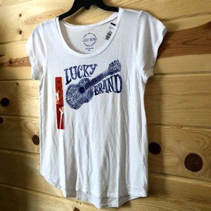 Womens Lucky Brand New Guitar Tshirt Size Medium